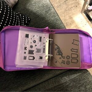 EUC Diamond Press Crafter’s Companion Large Die Cut Case & One set of stamp/dies